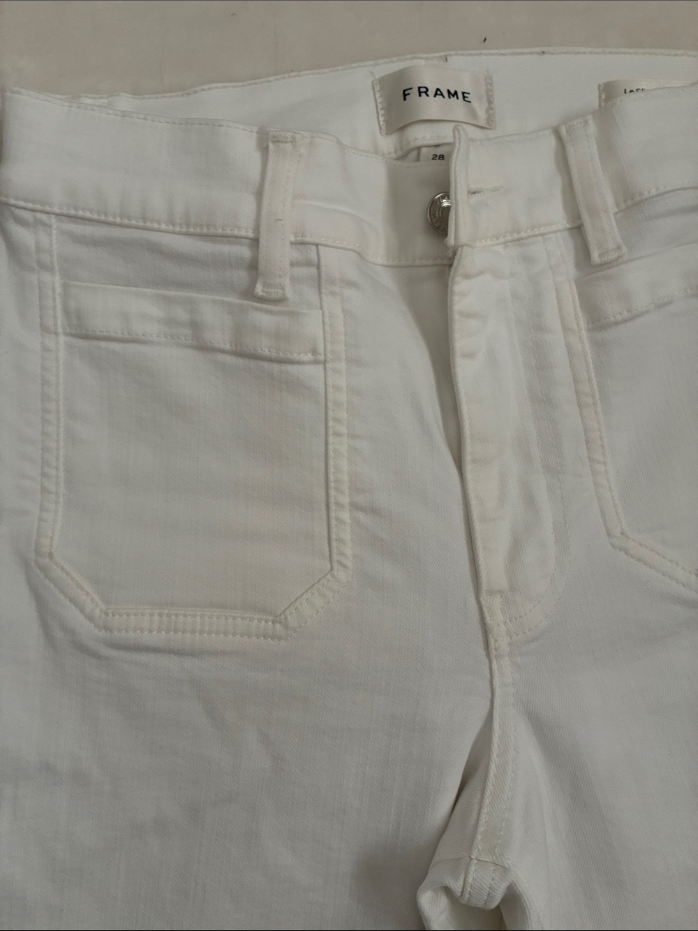 FRAME Le Slim Palozzo White jeans - Picture 2 of 5